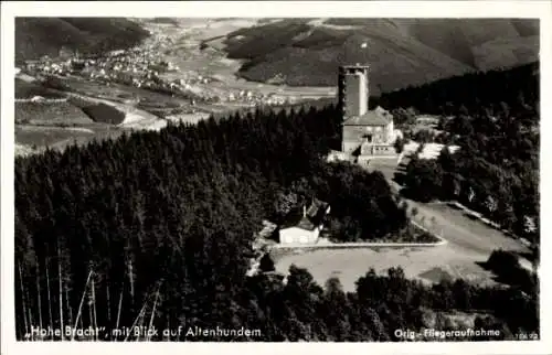 Ak Lennestadt im Sauerland, Hohe Bracht, Hohe Bracht, Aussichtsturm, Blick auf Altenhundem, Flieg