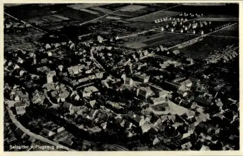 Ak Salzgitter in Niedersachsen, Luftaufnahme von  Häuser, Straßen, Landschaft