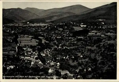 Ak Niederweiler im Hunsrück, Luftaufnahme von  Blick auf Badenweiler, Berglandschaft