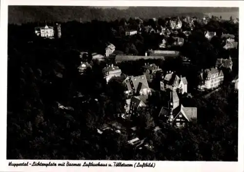 Ak Wuppertal in Nordrhein Westfalen, Fliegeraufnahme, Lichtenplatz mit Baemer Luftkurhaus, Tölleturm