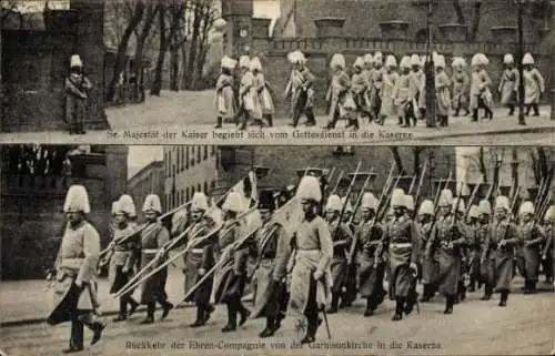 Ak Berlin Kreuzberg, Kaiser Franz Josef begibt sich vom Gottesdienst in die Kaserne