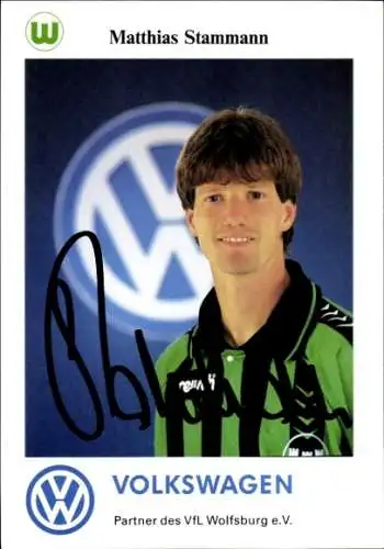 Autogrammkarte Fußballer Matthias Stammann, VfL Wolfsburg, Autogramm