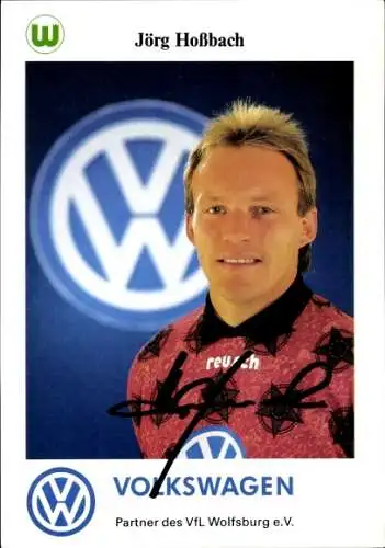 Autogrammkarte Fußballer Jörg Hoßbach, VfL Wolfsburg, Autogramm