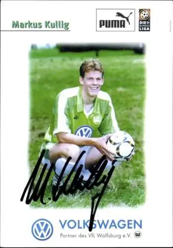 Autogrammkarte Fußballer Markus Kullig, VfL Wolfsburg, Autogramm