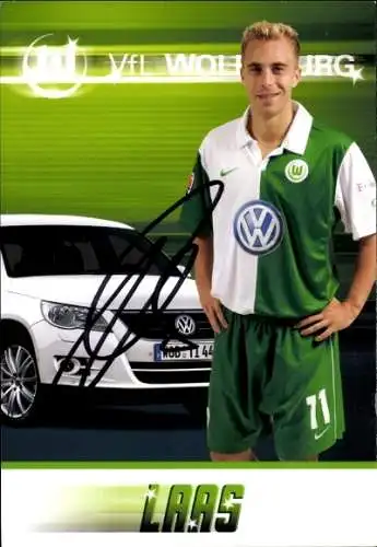 Autogrammkarte Fußballer Alexander Laas, VfL Wolfsburg, Autogramm