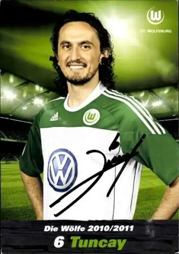 Autogrammkarte Fußballer Tuncay Şanlı, VfL Wolfsburg, Autogramm