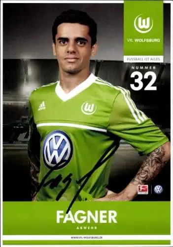 Autogrammkarte Fußballer Fágner, VfL Wolfsburg, Autogramm