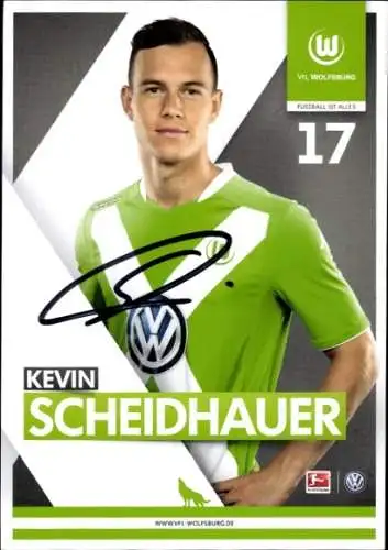 Autogrammkarte Fußballer Kevin Scheidhauer, VfL Wolfsburg, Autogramm