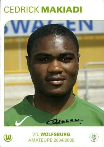 Autogrammkarte Fußballer Cedrick Makiadi, VfL Wolfsburg, Autogramm