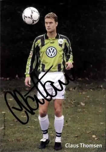 Autogrammkarte Fußballer Claus Thomsen, VfL Wolfsburg, Autogramm
