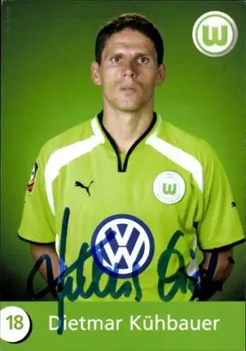 Autogrammkarte Fußballer Dietmar Kühbauer, VfL Wolfsburg, Autogramm