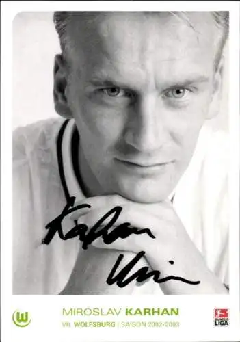Autogrammkarte Fußballer Miroslav Kahan, VfL Wolfsburg, Autogramm