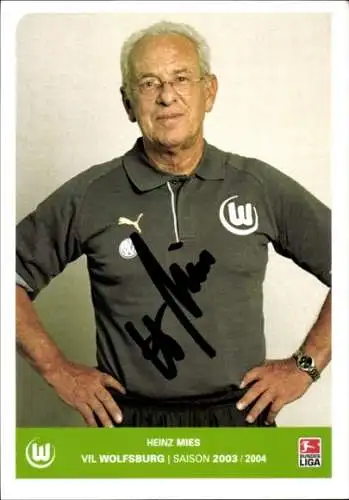 Autogrammkarte Betreuer Heinz Mies, VfL Wolfsburg, Autogramm