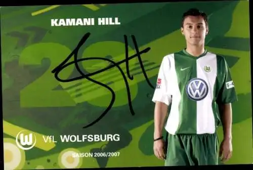 Autogrammkarte Fußballer Kamani Hill, VfL Wolfsburg, Autogramm