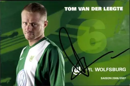 Autogrammkarte Fußballer Tom van der Leegte, VfL Wolfsburg, Autogramm