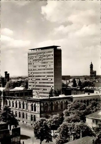 Ak Braunschweig in Niedersachsen, Technische Hochschule, Carolo Wilhelmina, Hochhaus, Stadtansich