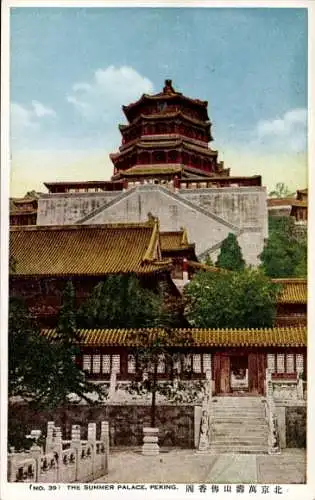 Ak Beijing Peking China, Sommerpalast in  klassischer chinesischer Architektur, beeindruckender T