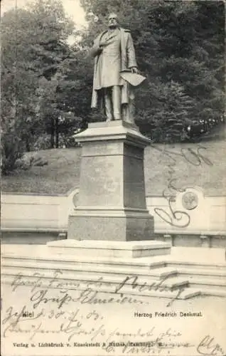 Ak Kiel, Herzog Friedrich Denkmal, Statue, Stadtpark, Denkmal