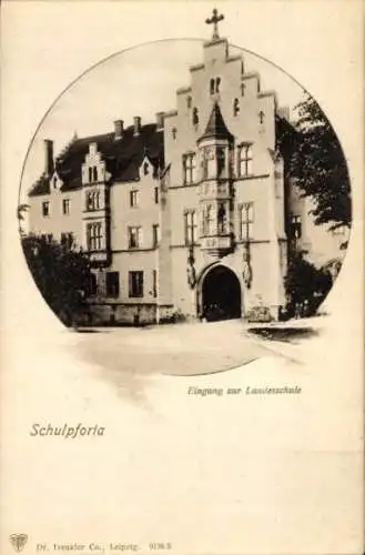 Ak Bad Kösen Naumburg an der Saale, Landesschule, Außenansicht, Eingang, Schulpforta