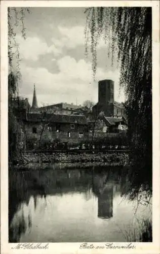 Ak Mönchengladbach am Niederrhein, Landschaft, Wasser, Gebäude, Himmel, Bäume, Mönchengladbach