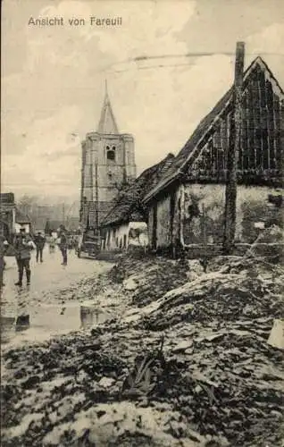 Ak Ansicht von Fareuil, I. WK, Kriegszerstörungen
