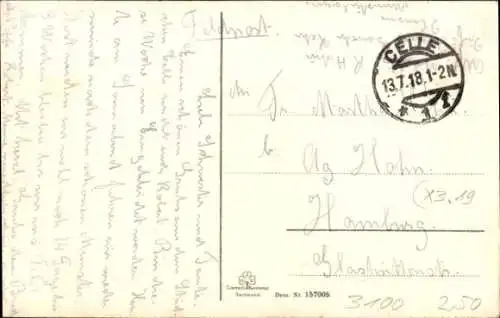 Ak Celle, Denkmal im französischen Garten, 1917
