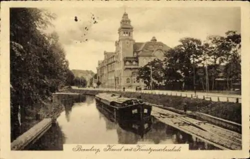 Ak Bydgoszcz Bromberg Westpreußen, Kanal, Kunstgewerbeschule