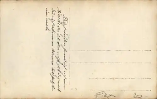 Foto Ak Flugzeug, Doppeldecker, Pilot