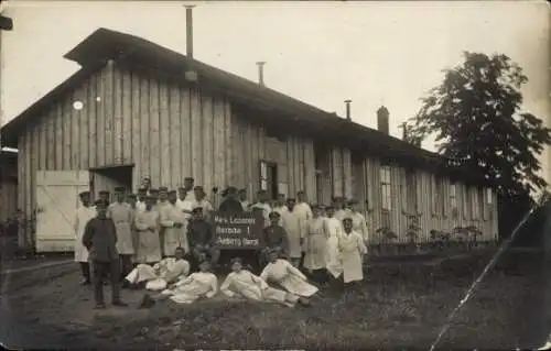 Foto Ak Amberg in der Oberpfalz Bayern, Reserve Lazarett, Barracke 1