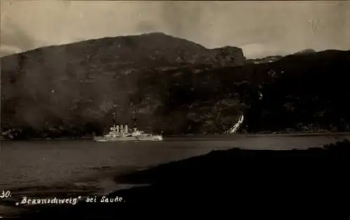 Foto Ak Rio de Janeiro Brasilien, Die SMS Braunschweig bei Saude