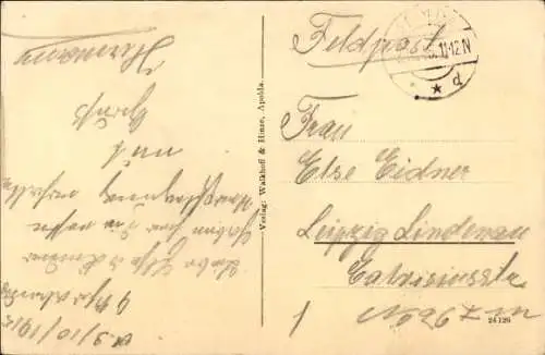 Ak Apolda in Thüringen, Eingang zur Schötener Promenade, Bachpartie