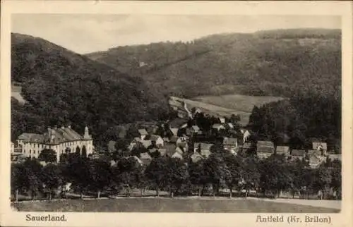 Ak Antfeld Olsberg im Sauerland, Gesamtansicht mit Schloss Antfeld