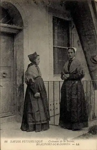 Ak Costumes de Savoie, Frauen in französischer Tracht, Beaufort
