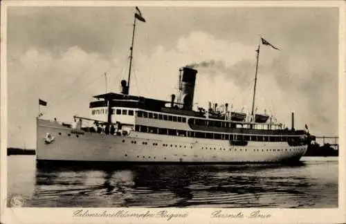 Ak Schnelldampfer Rugard, Sassnitz Linie