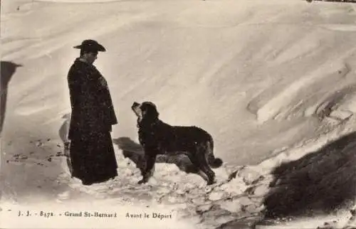 Ak Bernhardiner, Grand St-Bernard, Avant le Départ