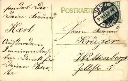 Präge Ak Fröhliches Neujahr, Kleeblätter