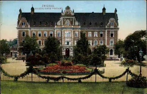 Ak Zwickau in Sachsen, Blick auf das Kaiserliche Postamt