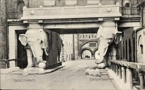 Ak København Kopenhagen Dänemark, Elefantentor