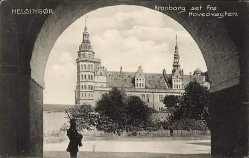 Ak Helsingør Helsingör Dänemark, Kronborg gesehen von der Hauptwache