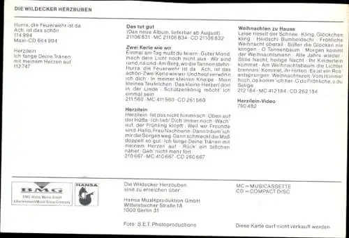 Ak Musiker Wildecker Herzbuben, Portrait in Tracht, Autogramme