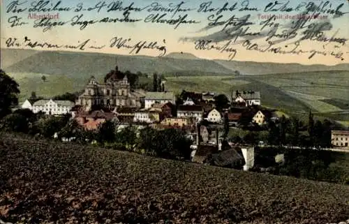 Ak Wambierzyce Albendorf Schlesien, Totale mit Haus Heuer