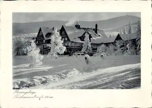 Ak Karpacz Krummhübel Riesengebirge Schlesien, Berghotel Teichmannbaude, Winter
