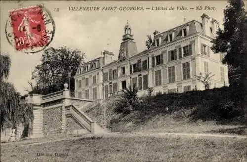 Ak Villeneuve Saint Georges Val de Marne, L'Hotel de Ville