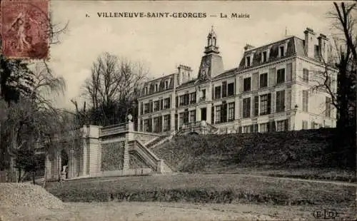 Ak Villeneuve Saint Georges Val de Marne, La Mairie