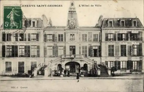 Ak Villeneuve Saint Georges Val de Marne, Rathaus