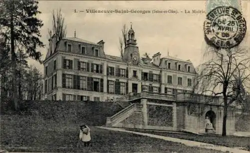 Ak Villeneuve Saint Georges Val de Marne, La Mairie
