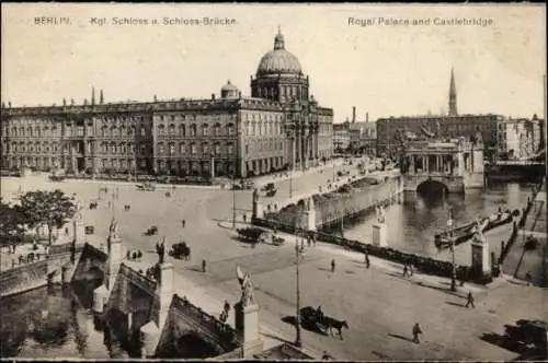 Ak Berlin Mitte, Königliches Schloss, Schlossbrücke