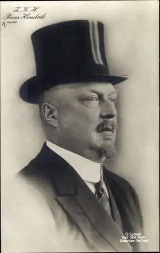 Ak Prinz Heinrich zu Mecklenburg, Portrait, Zylinder