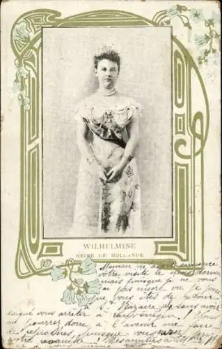 Passepartout Ak Königin Wilhelmina, Adel Niederlande, Portrait