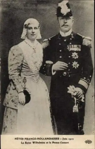 Ak Königin Wilhelmina der Niederlande, Prinz Hendrik, Herzog Heinrich zu Mecklenburg